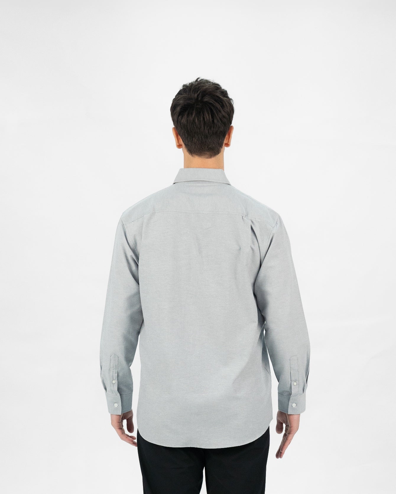 Erigo Basic Long Sleeve Shirt Bany Light Grey - Kemeja Lengan Panjang Oxford Unisex