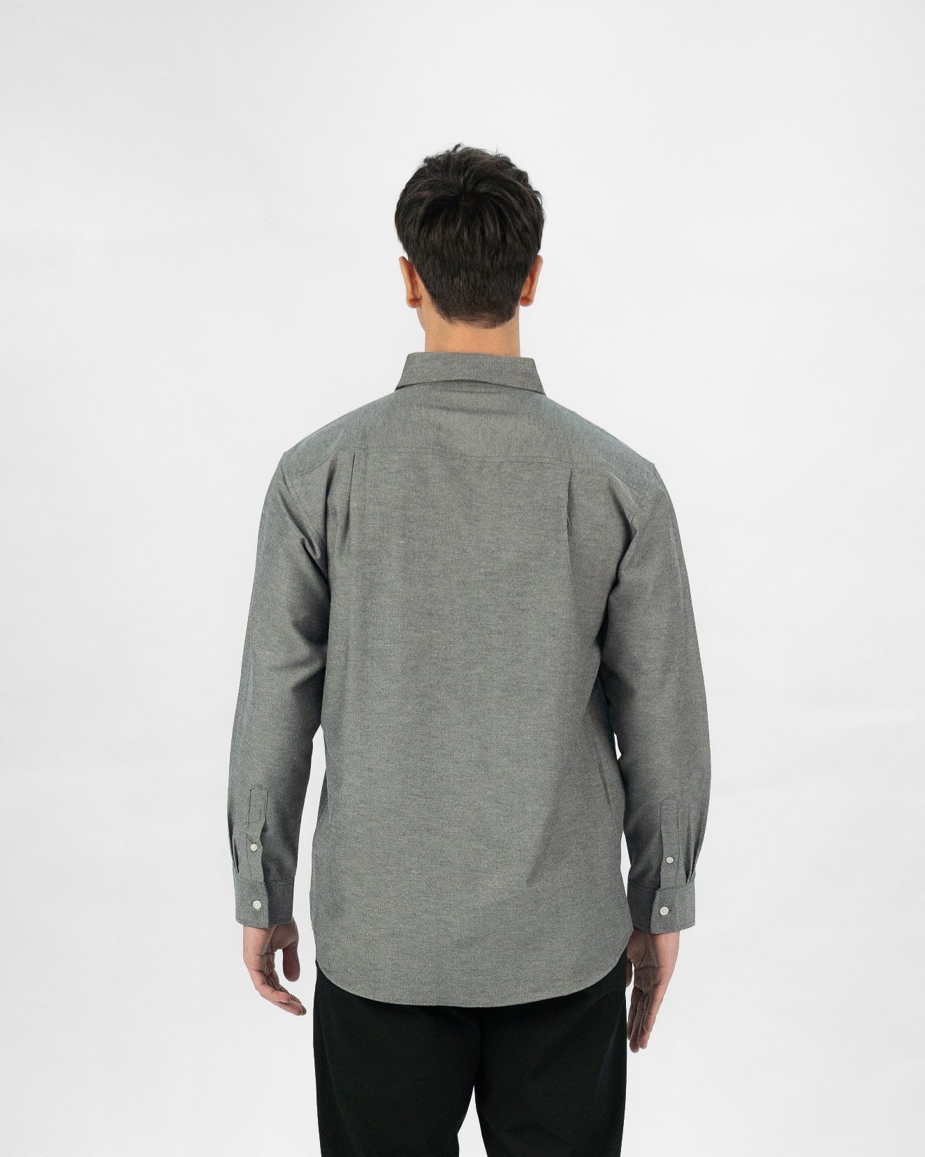 Erigo Basic Long Sleeve Shirt Bhevin Grey - Kemeja Lengan Panjang Oxford Unisex