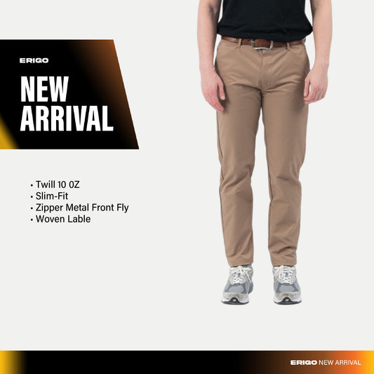 Erigo Chino Pants Flexi Fit Eugino Sand - Celana Panjang Chino Unisex