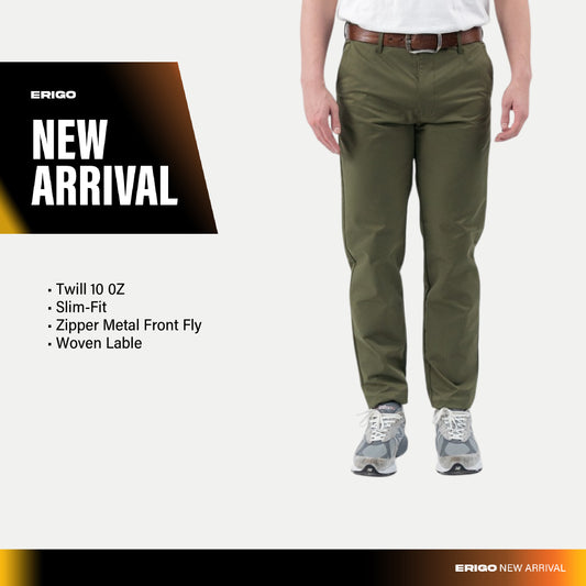 Erigo Chino Pants Flexi Fit Vince Army - Celana Panjang Chino Unisex