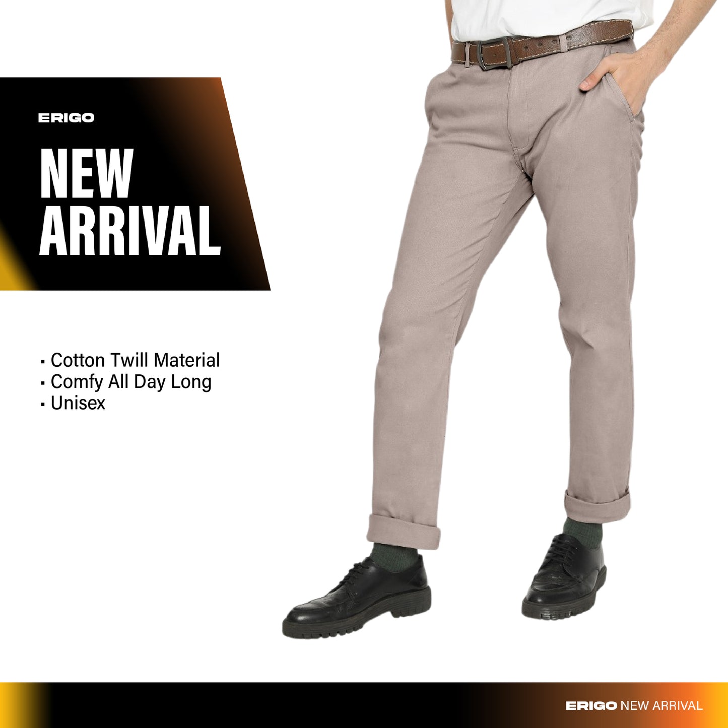 Erigo Chino Pants Light Grey Unisex