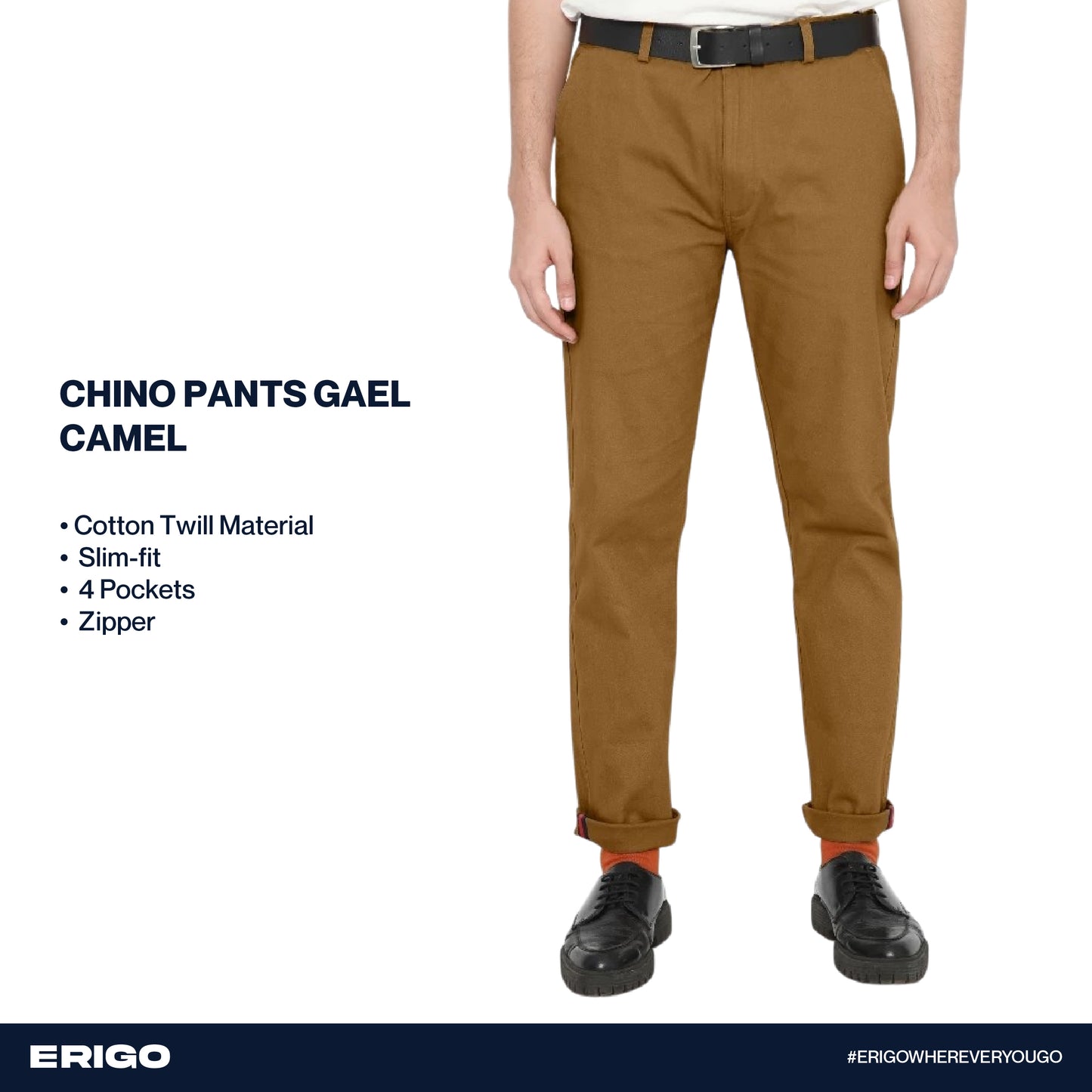 Erigo Chino Pants Gael Camel Unisex