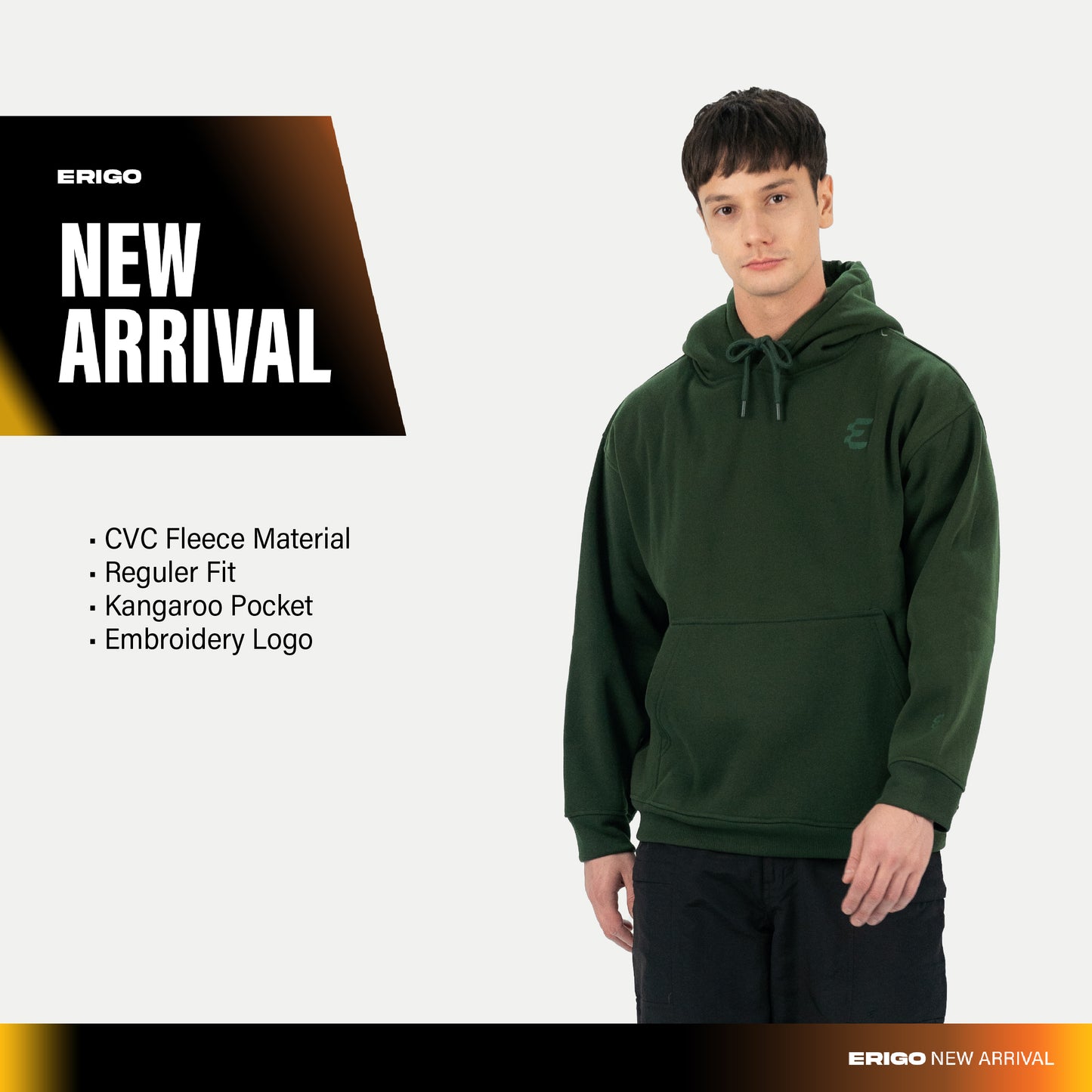 Erigo Hoodie Embro Nuno Emerald - Jaket Hoodie Unisex