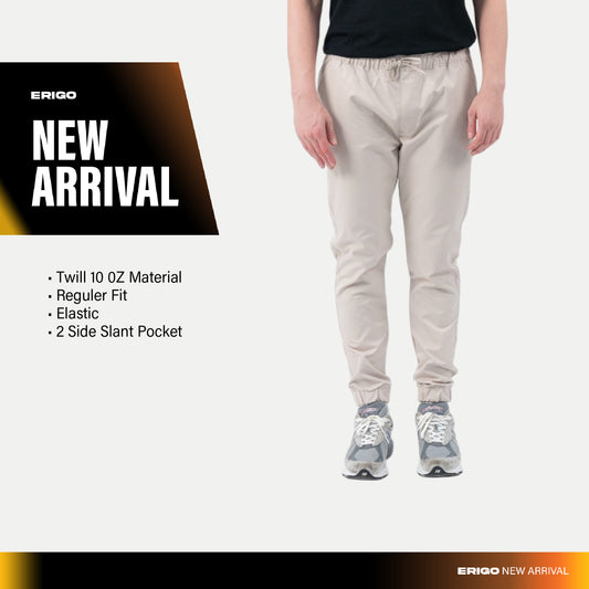 Erigo Jogger Pants Flexi Fit Galvin Beige - Celana Panjang Jogger Unisex