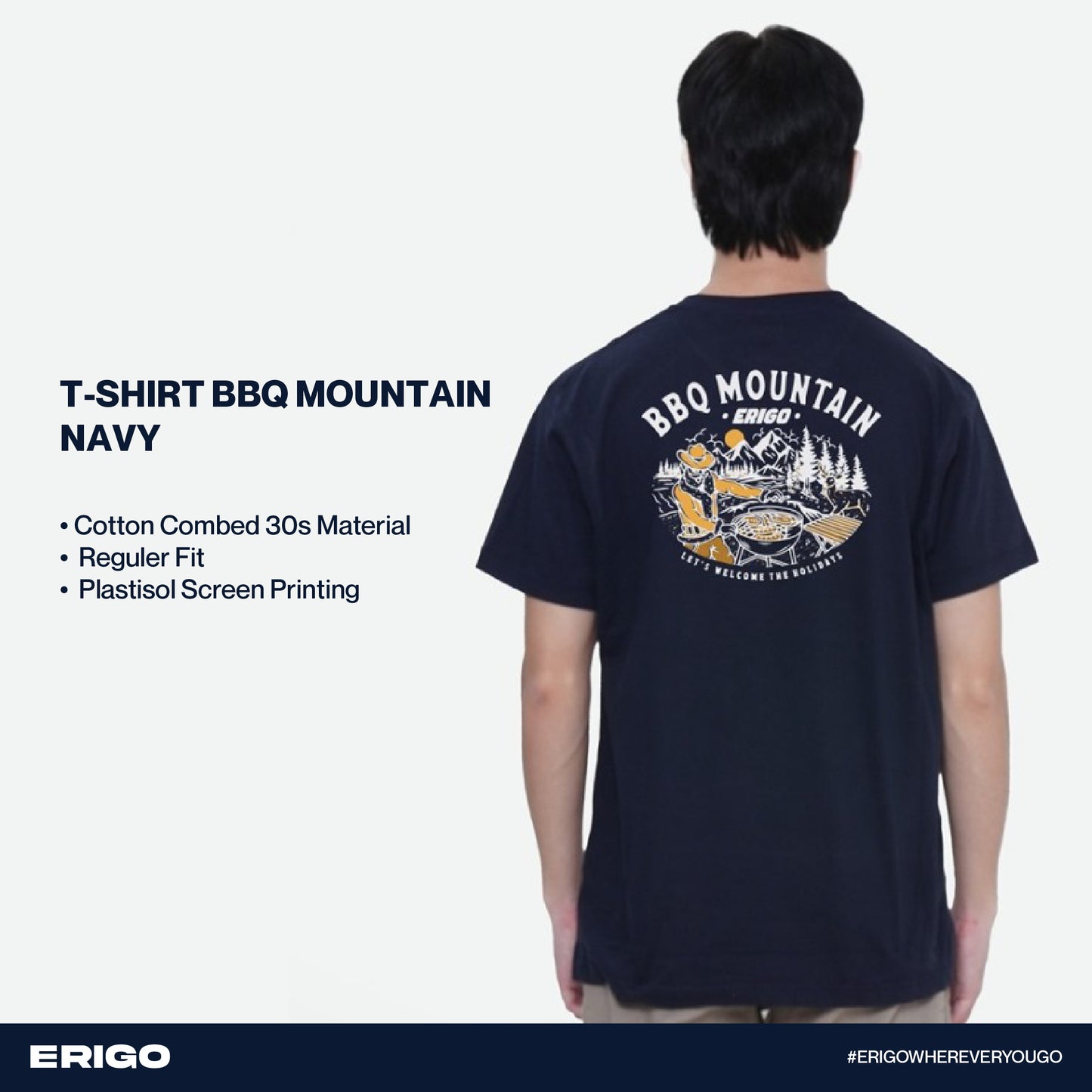 Erigo T-Shirt Bbq Mountain Navy Unisex