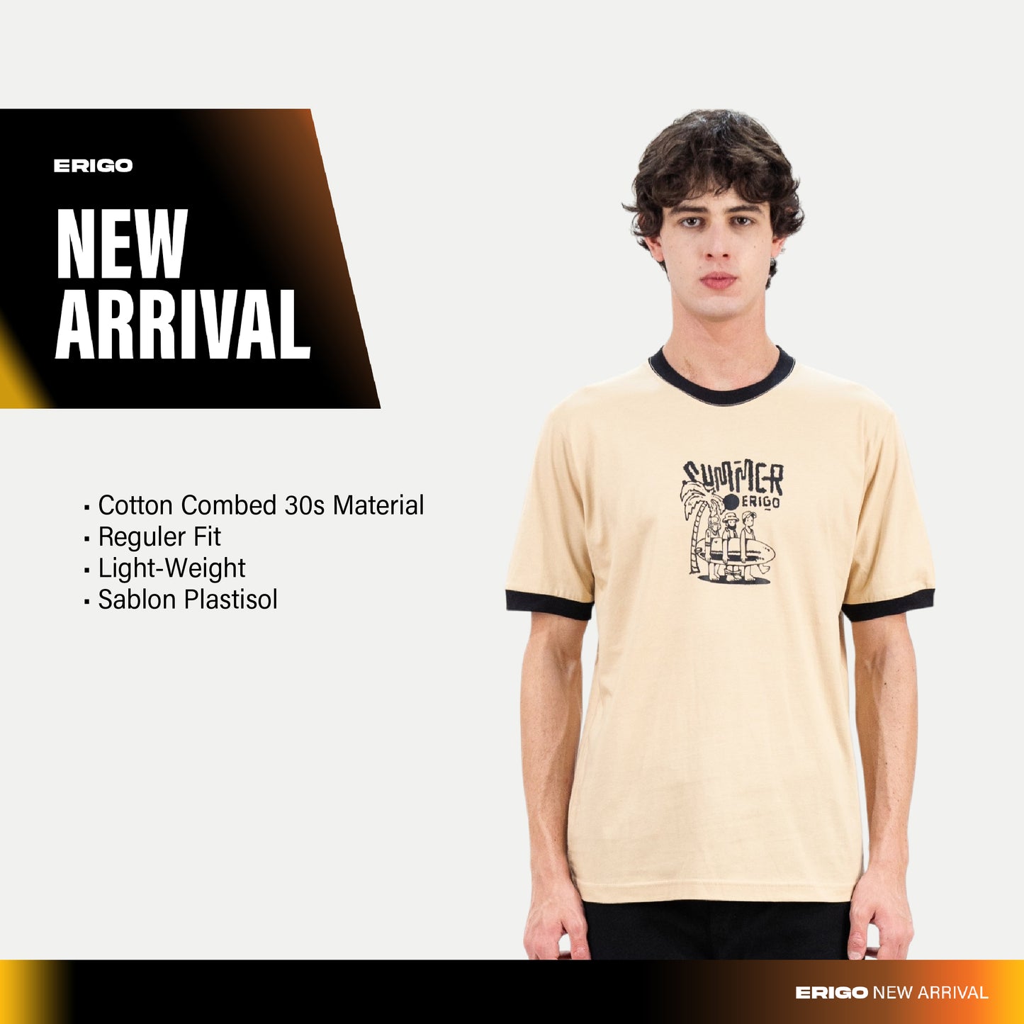 Erigo T-Shirt Ring Tee Wisher Cream - Kaos Unisex