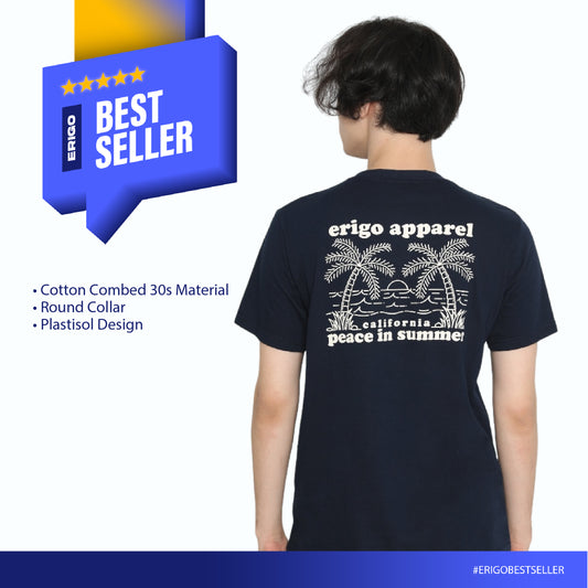 Erigo T-Shirt Summer Peace Navy Unisex