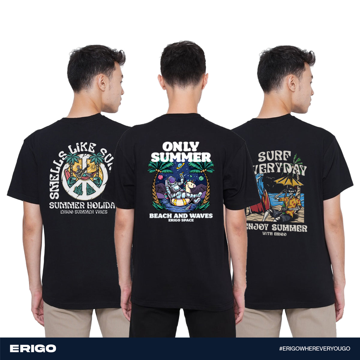 Erigo T-shirt Oversize DTF Series Buy 1 Get 3 Bundling 4 Vol 3 | Amina Black, Aldric Black, Vorden Black