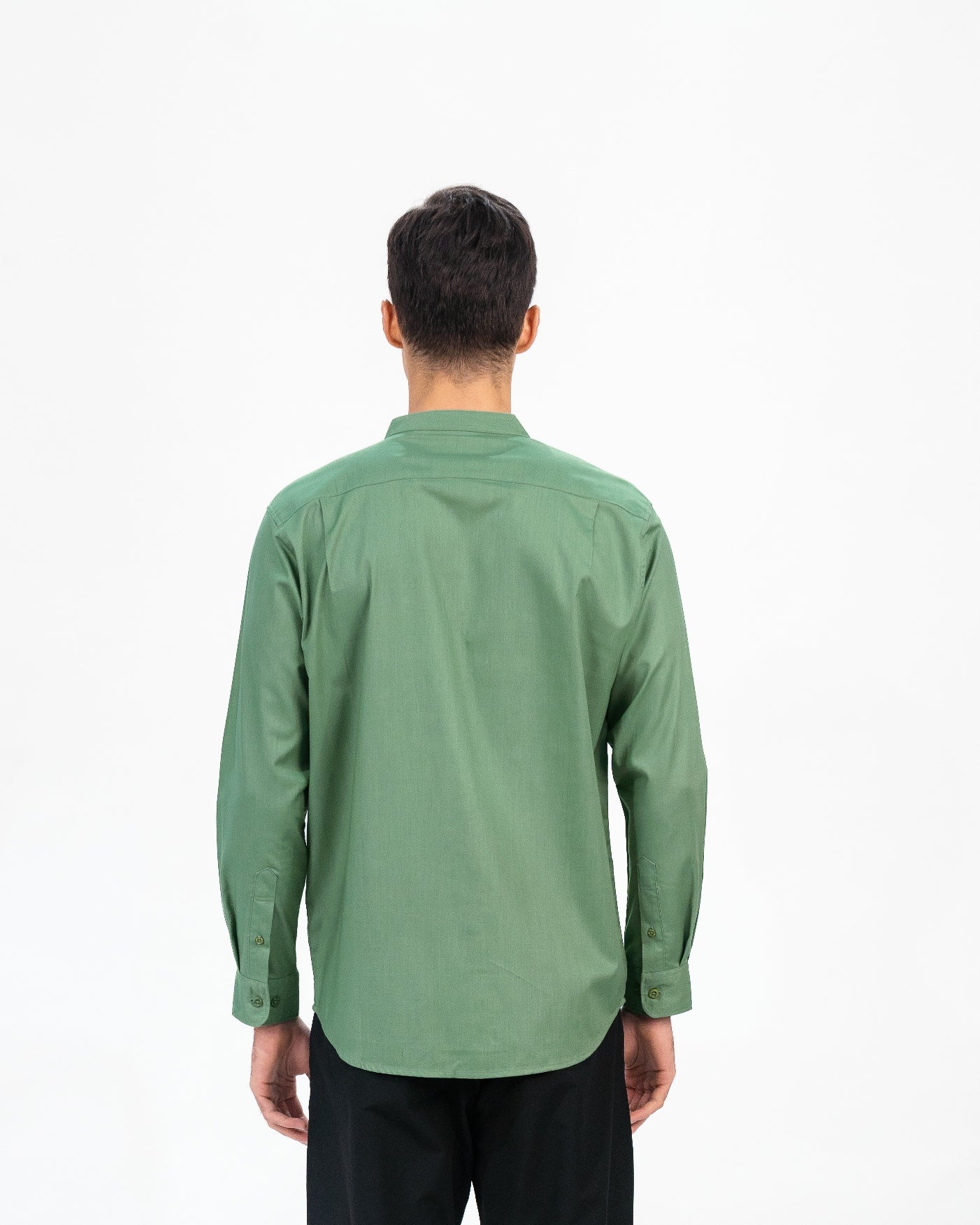 Erigo Shanghai Long Sleeve Basic Fairuz Sage Green - Kemeja Koko Lengan Panjang Unisex