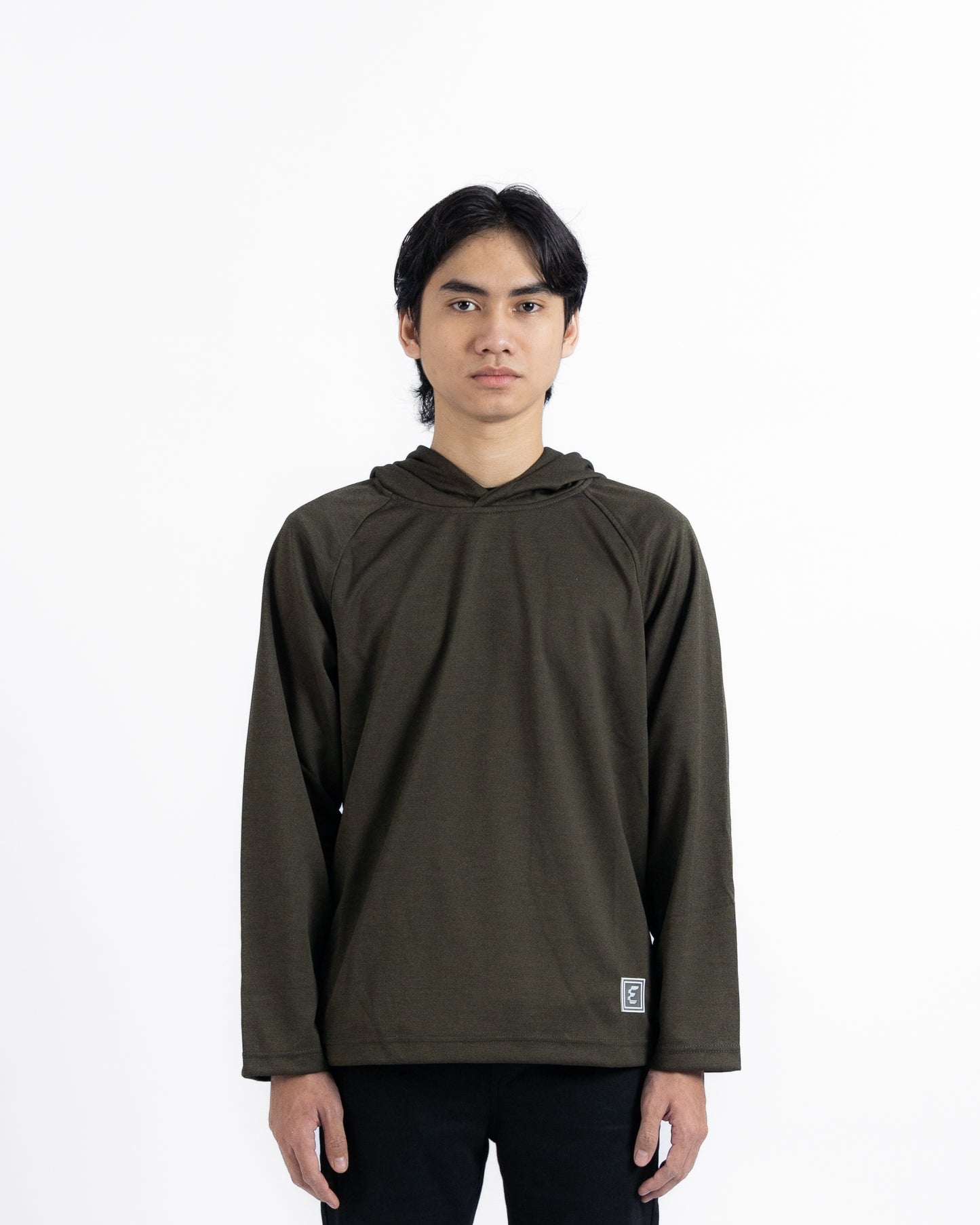Erigo Long Sleeve Hoodie Tees Marco Olive - Kaos Hoodie Lengan Panjang Unisex