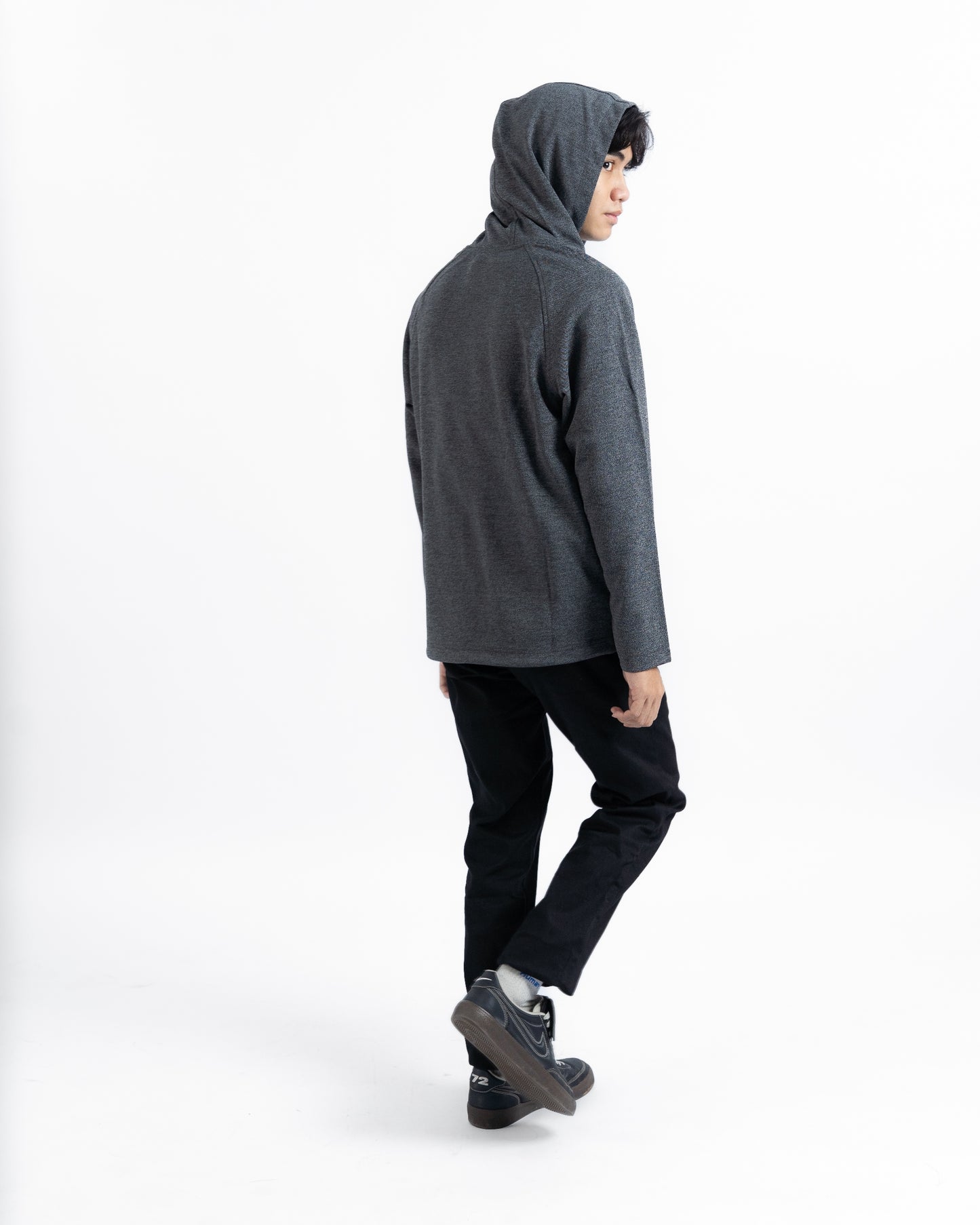 Erigo Long Sleeve Hoodie Tees Marvin Black - Kaos Hoodie Lengan Panjang Unisex