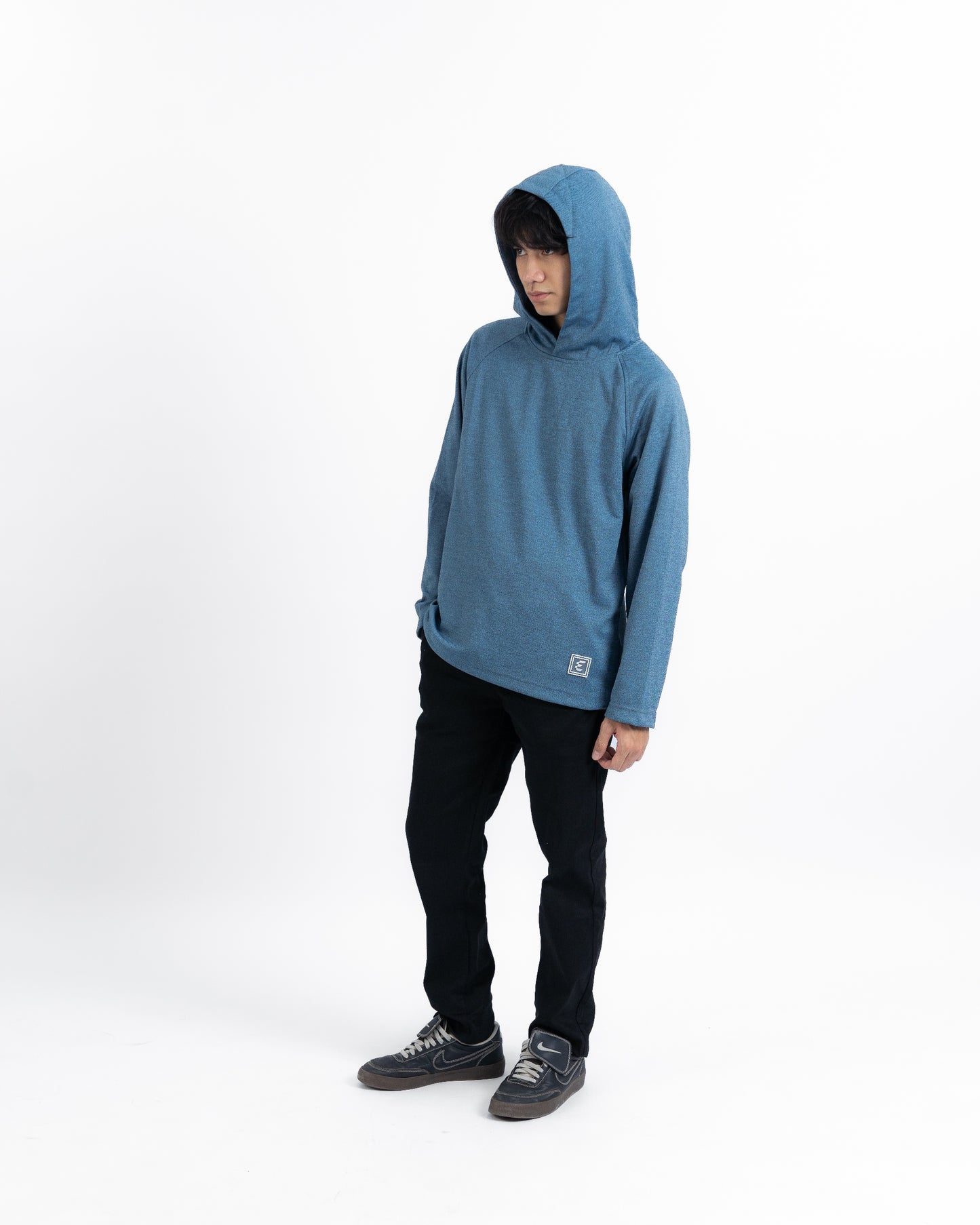 Erigo Long Sleeve Hoodie Tees Moses Blue - Kaos Hoodie Lengan Panjang Unisex