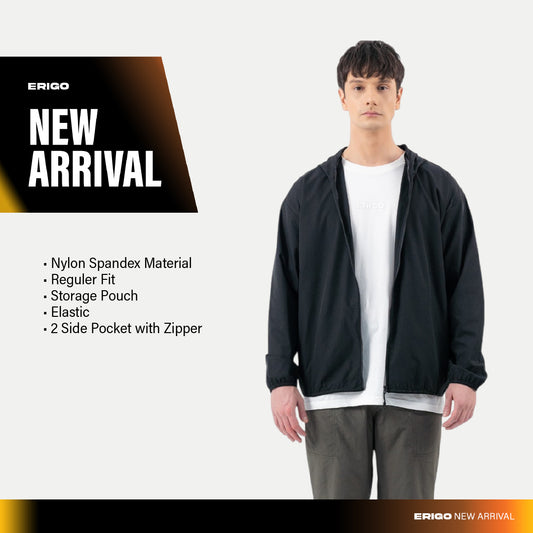 Erigo Ultra Light Weight Jacket Narve Black - Jaket Ultra Light Weight Unisex