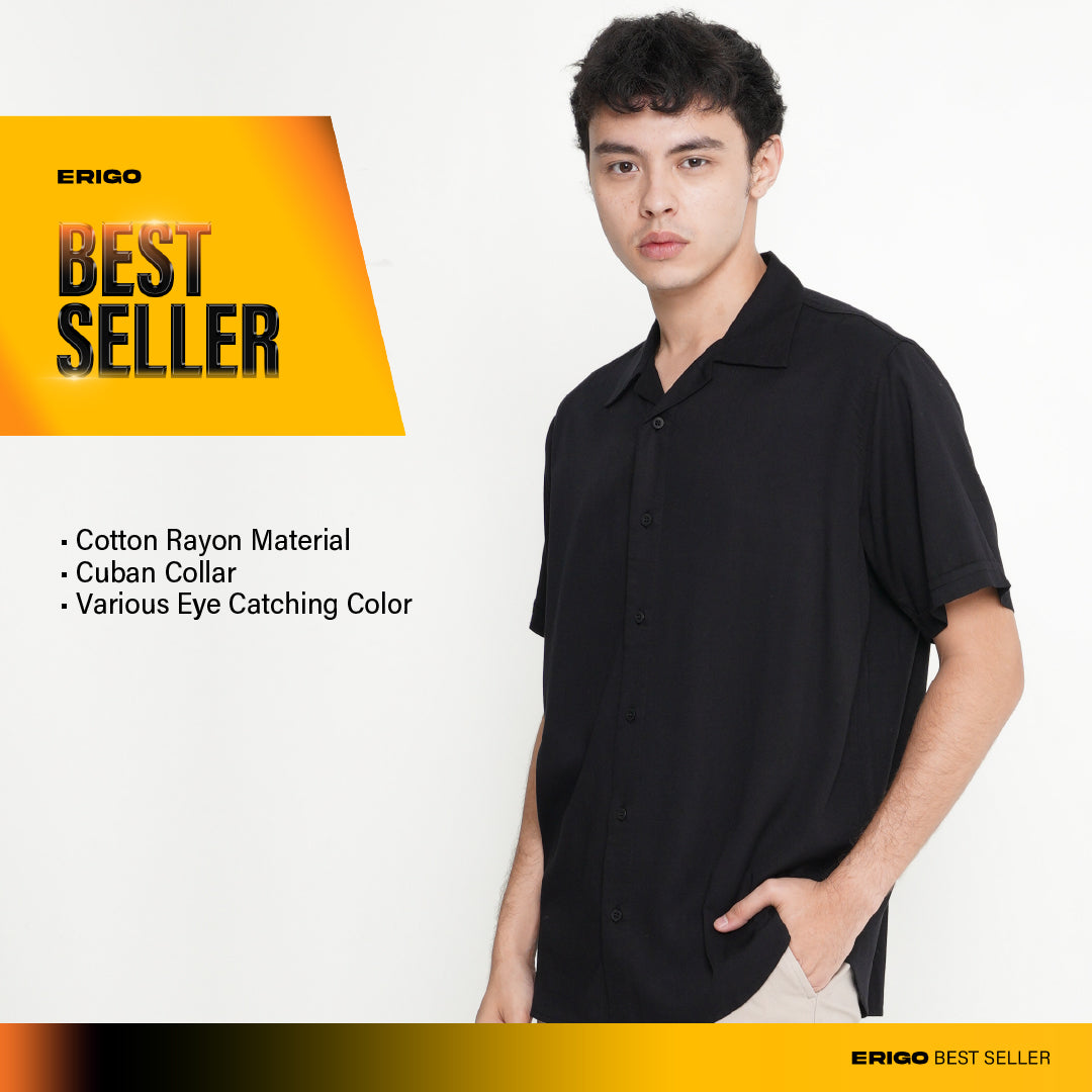 Erigo Short Shirt Rayon Jazlyn Black Unisex