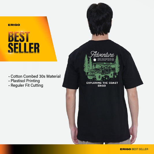 Erigo T-Shirt Adventure Surfing Black Unisex