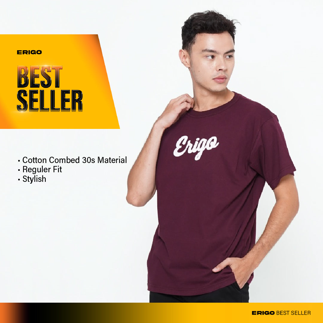 Erigo T-Shirt Basic Maroon White Unisex