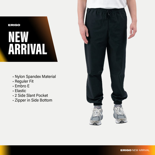 Erigo Jogger Pants Zipper Xaime Black - Celana Panjang Jogger Unisex