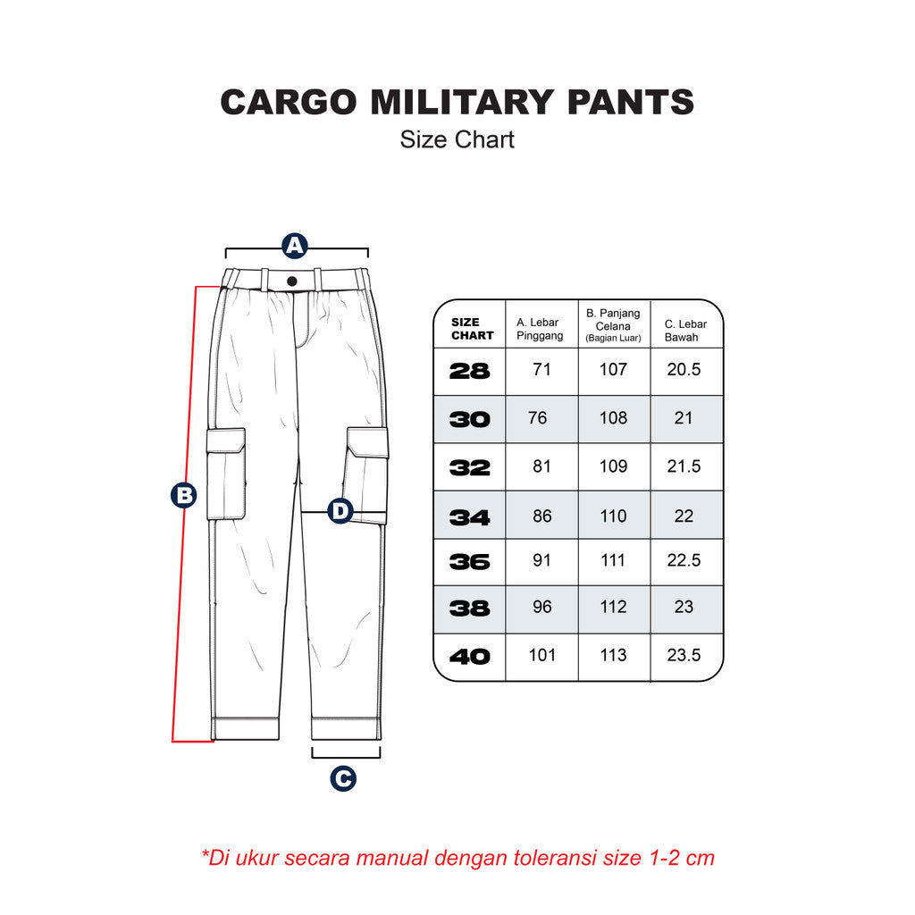 Erigo Cargo Pants Military Luther Navy - Celana Panjang Cargo Unisex