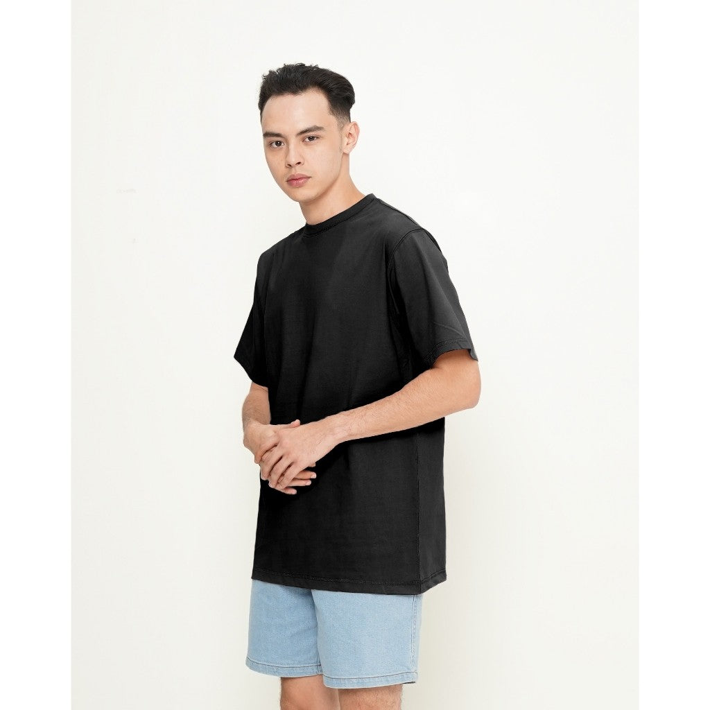 Erigo T-Shirt Basic Regular Black - Kaos Polos Unisex