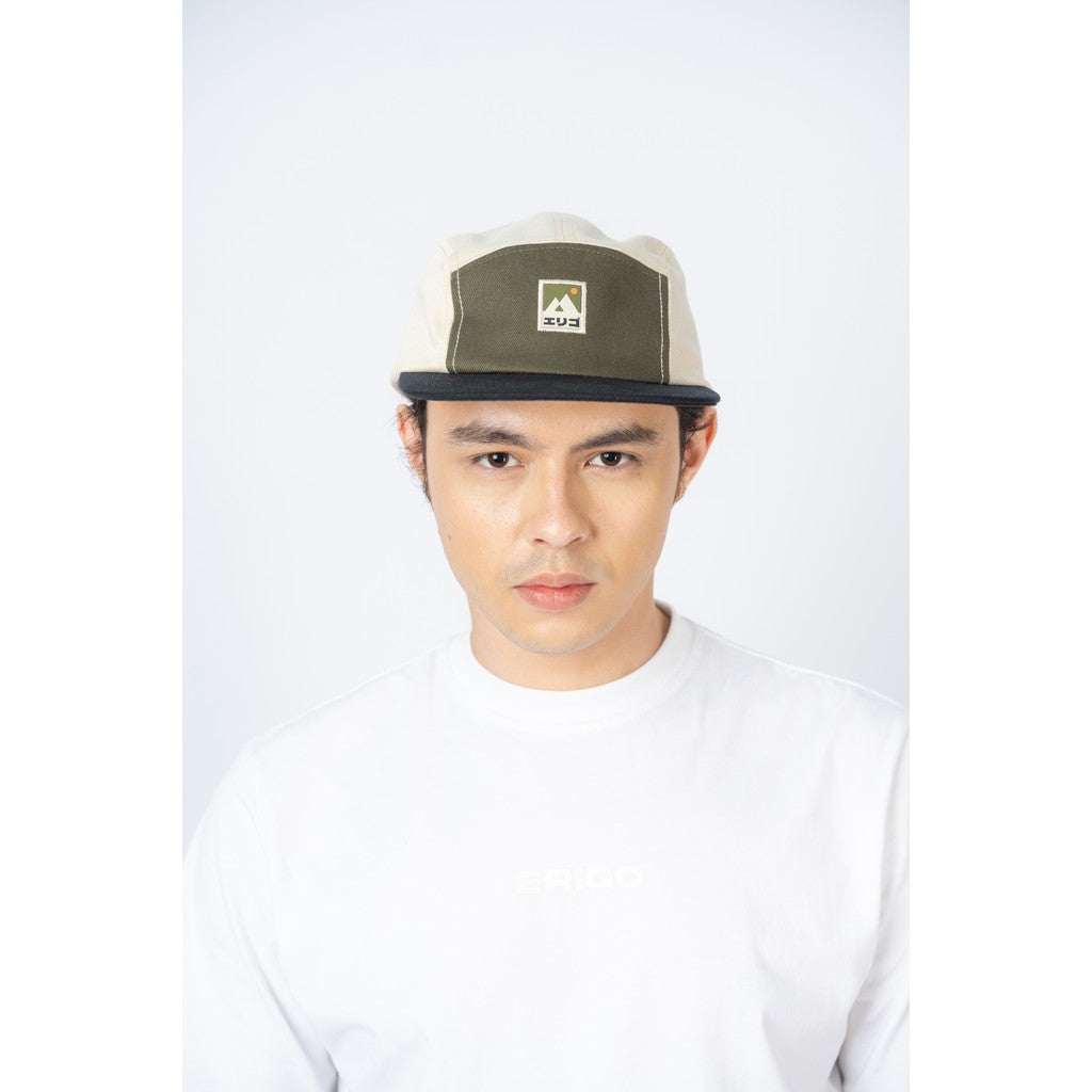 Erigo Five Panel Caps Haguro Cream Army Black Unisex
