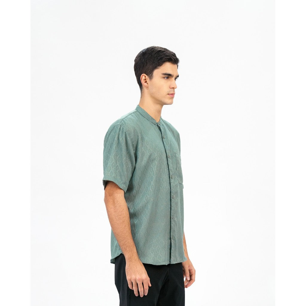Erigo Shanghai Azzam Short Sleeve Green - Kemeja Koko Lengan Pendek Unisex