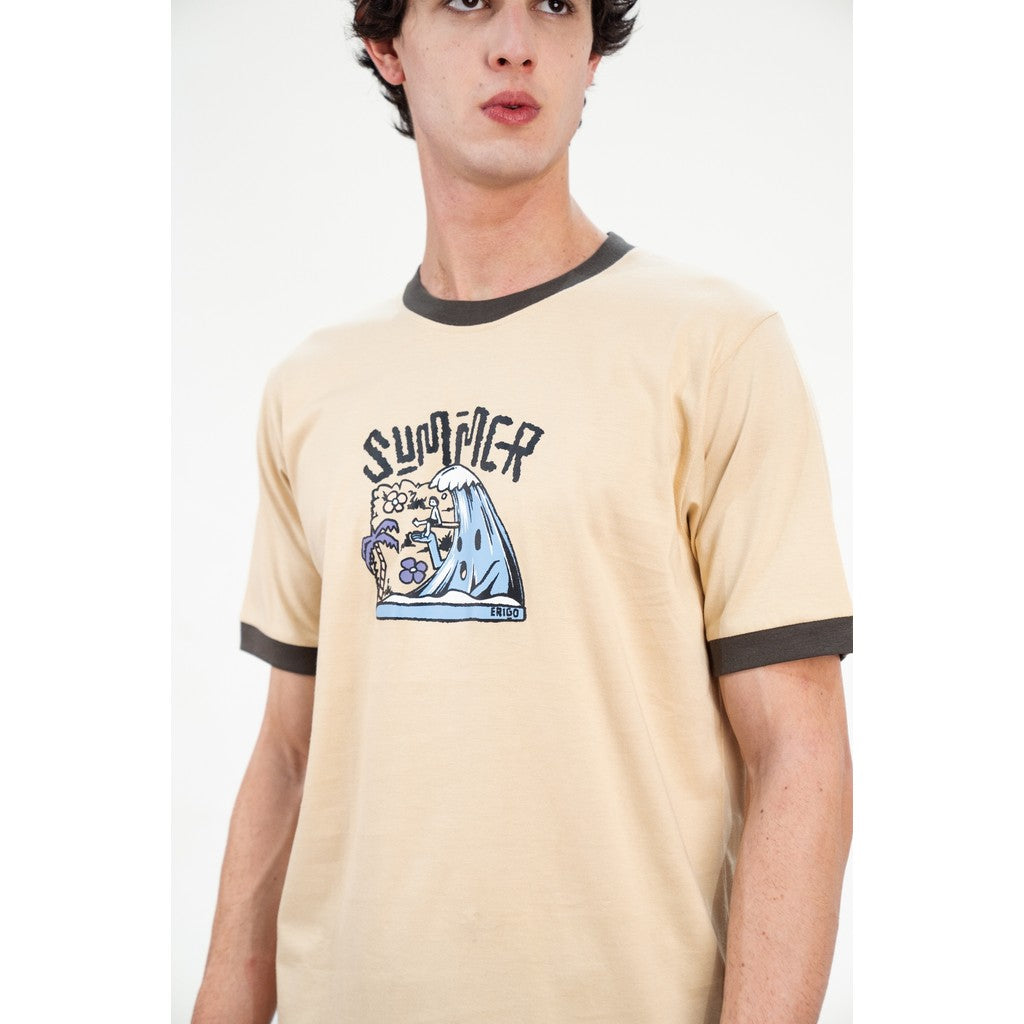 Erigo T-Shirt Ring Tee Wallis Cream - Kaos Unisex