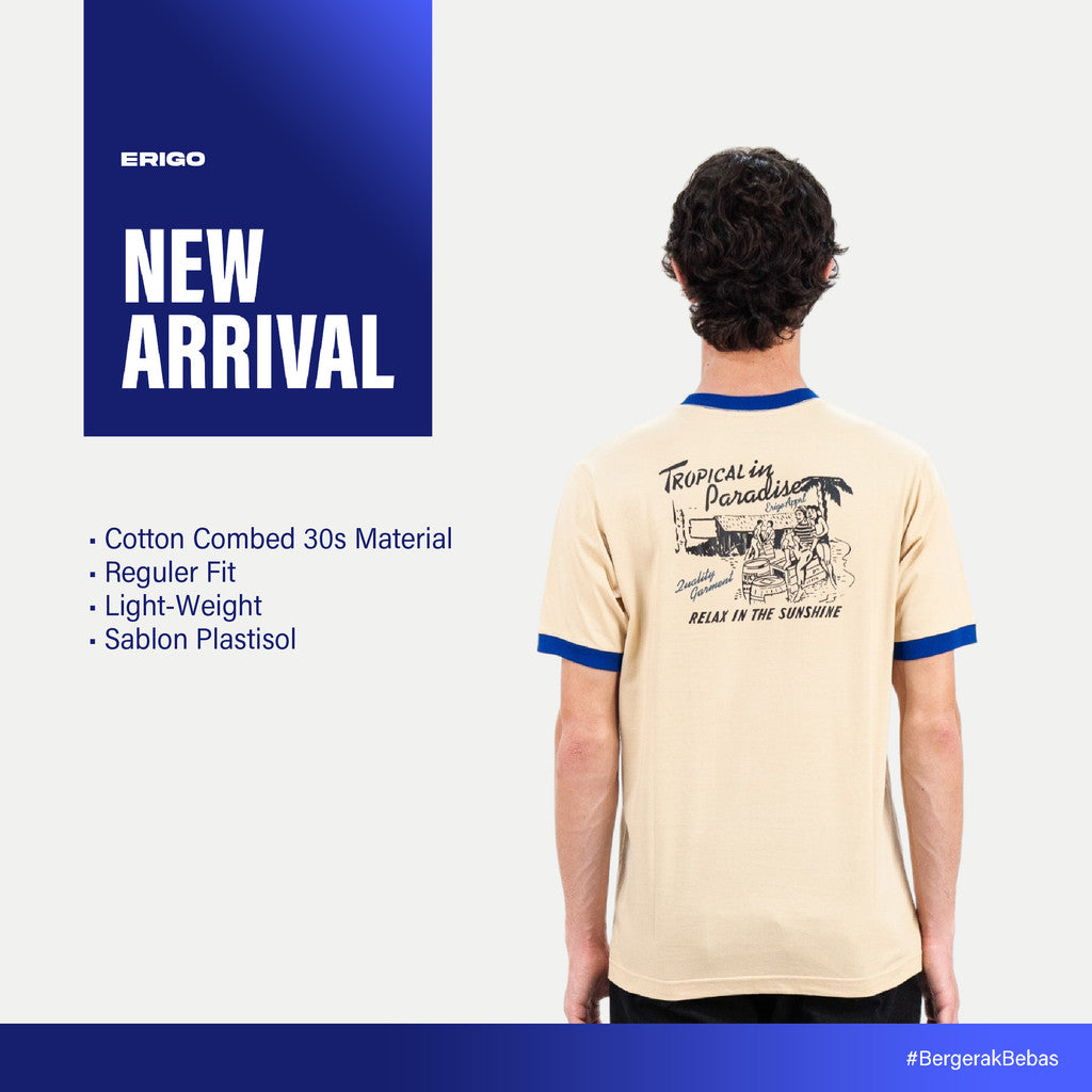 Erigo T-Shirt Ring Tee Wilbur Cream - Kaos Unisex