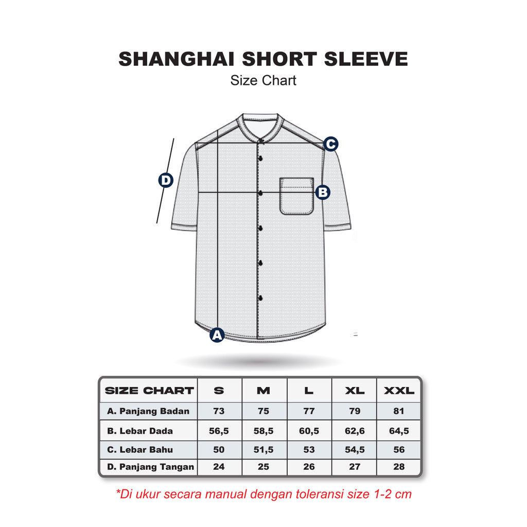 Erigo Shanghai Ashars Short Sleeve White - Kemeja Koko Lengan Pendek Unisex