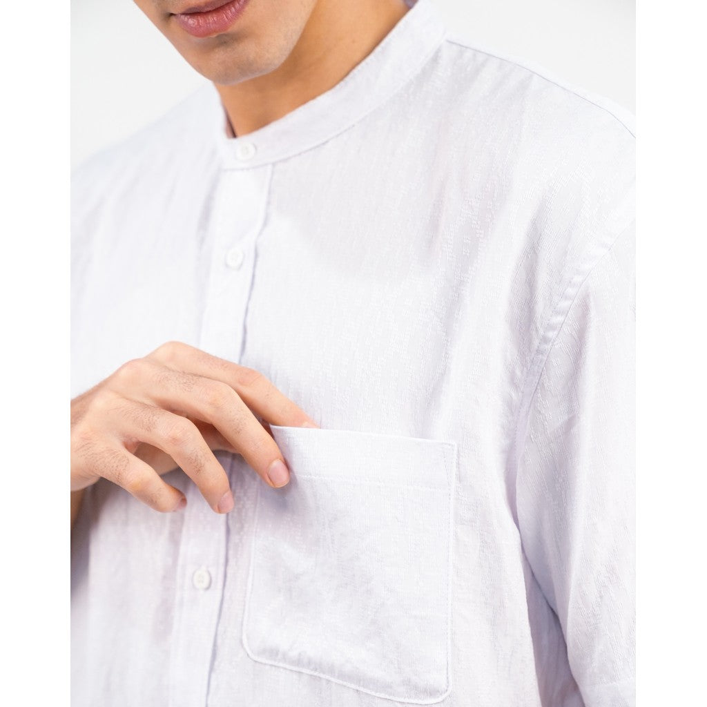 Erigo Shanghai Ashars Short Sleeve White - Kemeja Koko Lengan Pendek Unisex