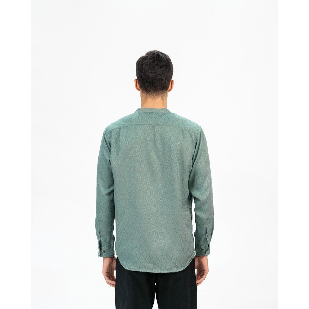 Erigo Shanghai Kahf Long Sleeve Green - Kemeja Koko Lengan Panjang Unisex