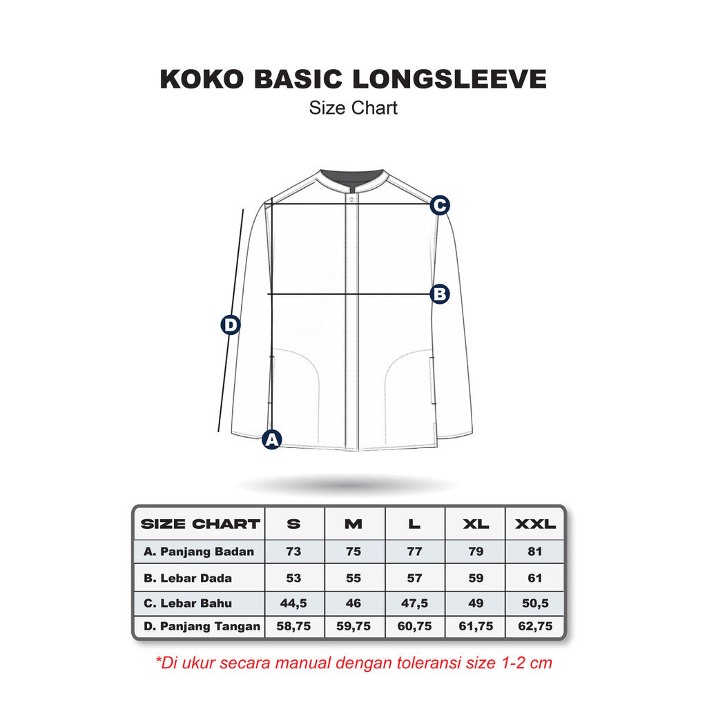 Erigo Shanghai Long Sleeve Basic Faaz Navy - Kemeja Koko Lengan Panjang Unisex