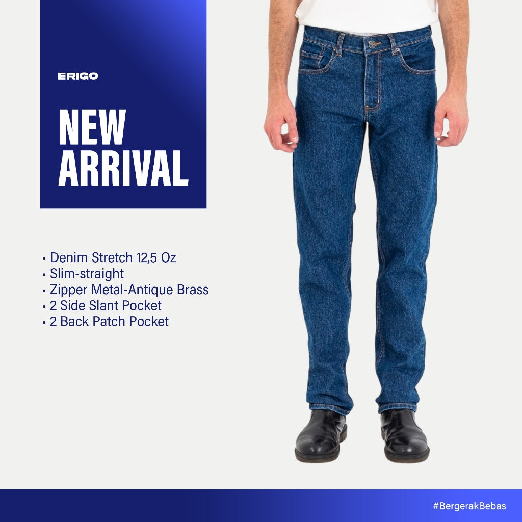 Erigo Denim Pants Edwin Medium Blue - Celana Panjang Denim Unisex