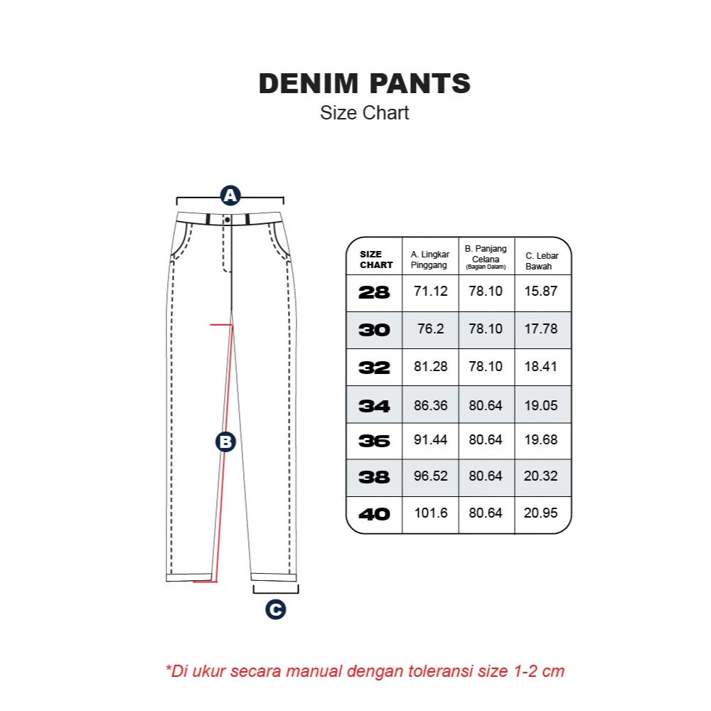 Erigo Denim Pants Edvard Dark Blue Sand Wash - Celana Panjang Denim Unisex