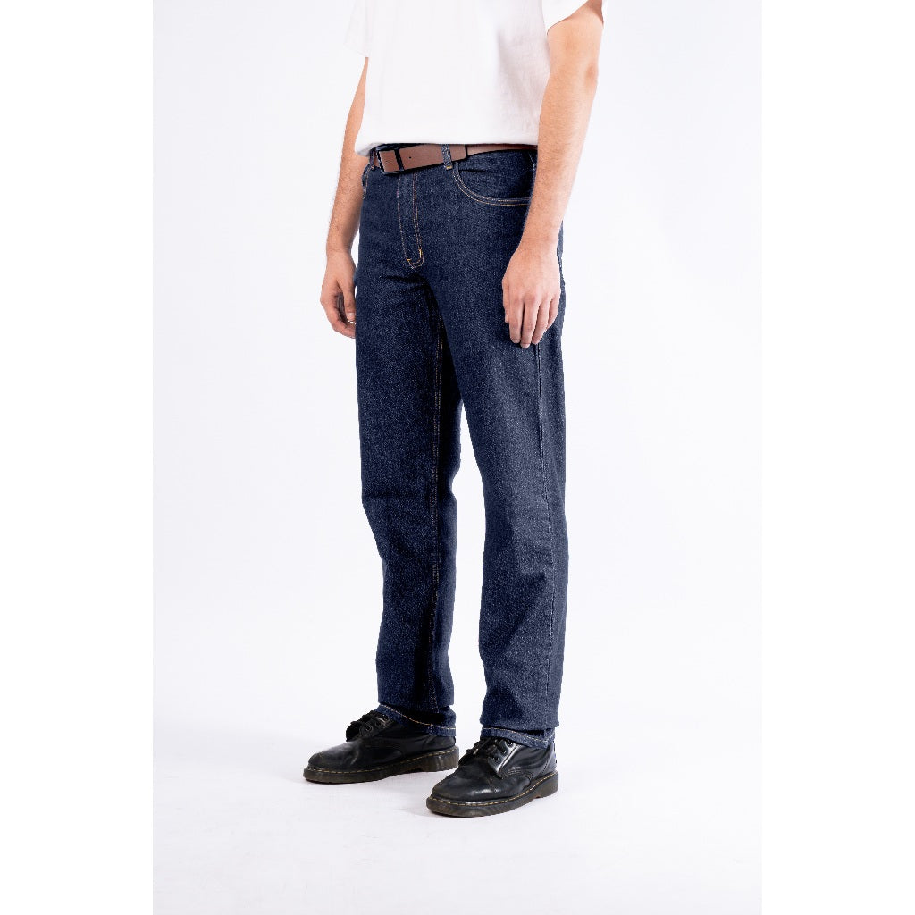 Erigo Denim Pants Edvard Dark Blue Sand Wash - Celana Panjang Denim Unisex