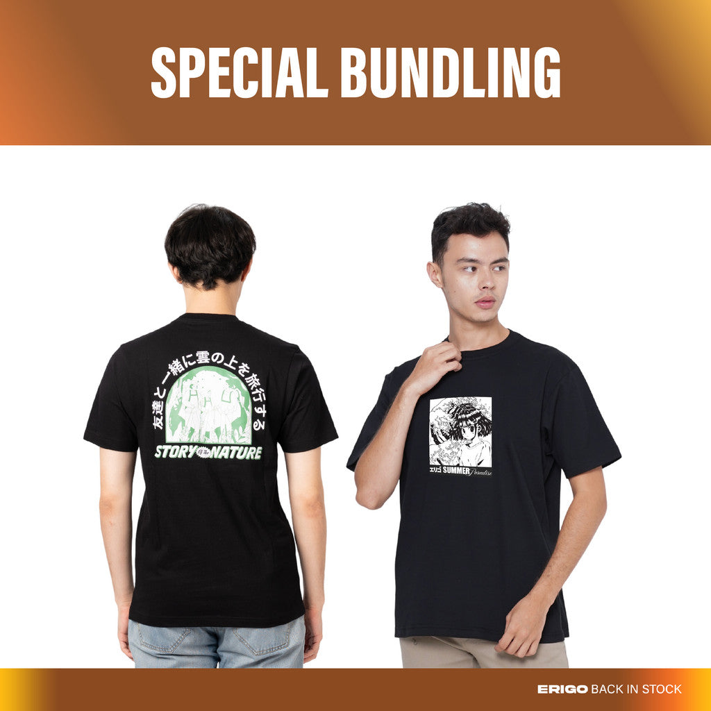Erigo Paket Hemat T-Shirt Akyas Black + Trafalgar Black Unisex