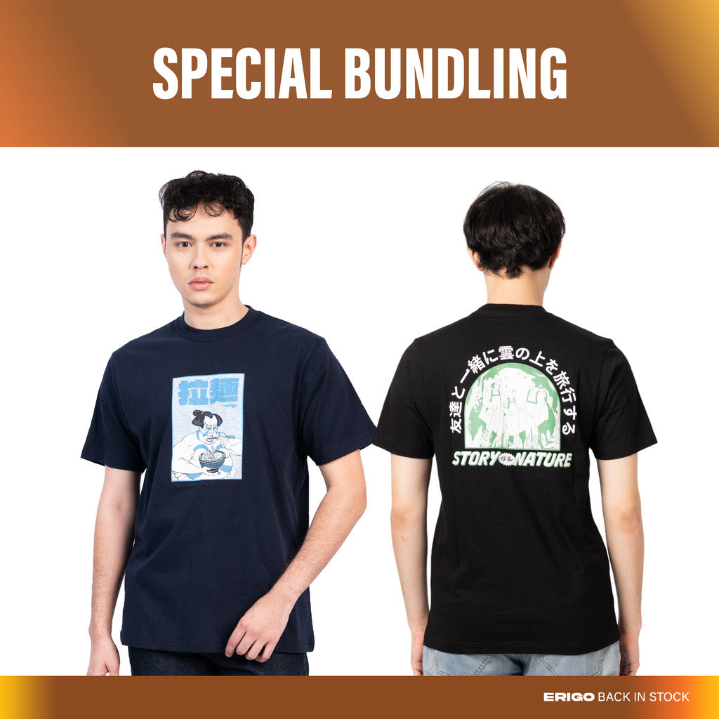 Erigo Paket Hemat T-Shirt Yorey Dark Blue + Akyas Black Unisex