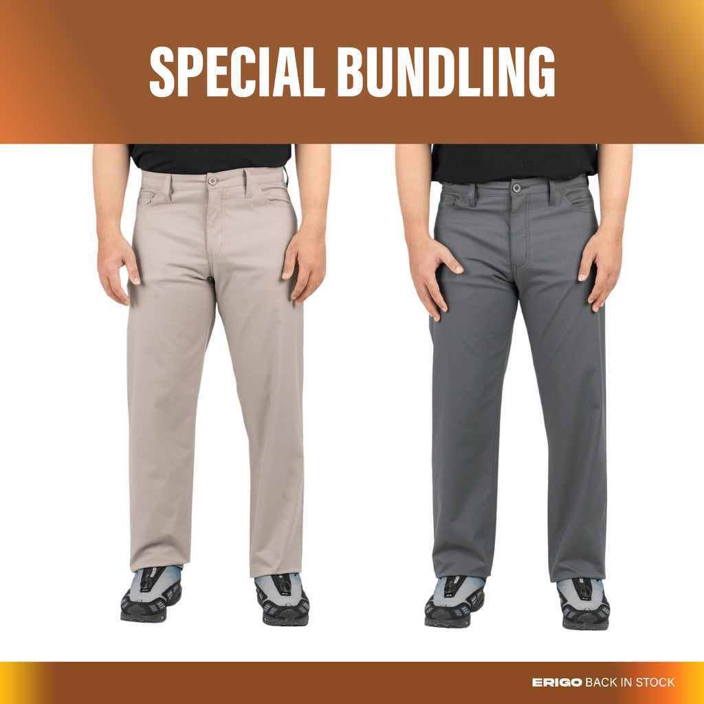 Erigo Bundling Paket Hemat Five Pocket Pants Xavier Grey + Xever Dark Grey Unisex