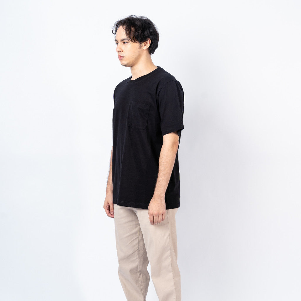 Erigo T-Shirt Oversize Pocket Kale Black - Kaos Oversize Unisex