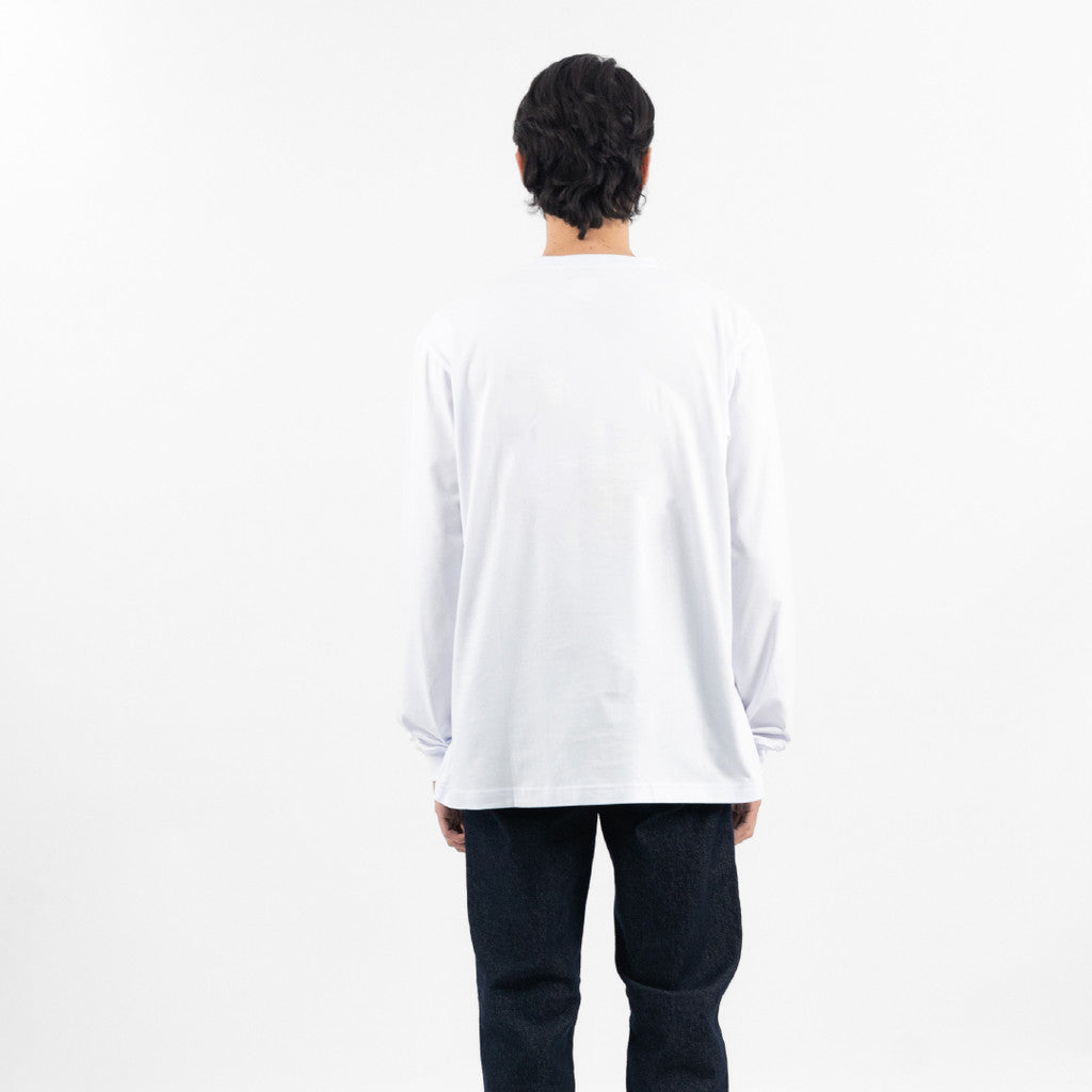 Erigo T-Shirt Long Sleeve Oversize Maeve White - Kaos Lengan Panjang Unisex