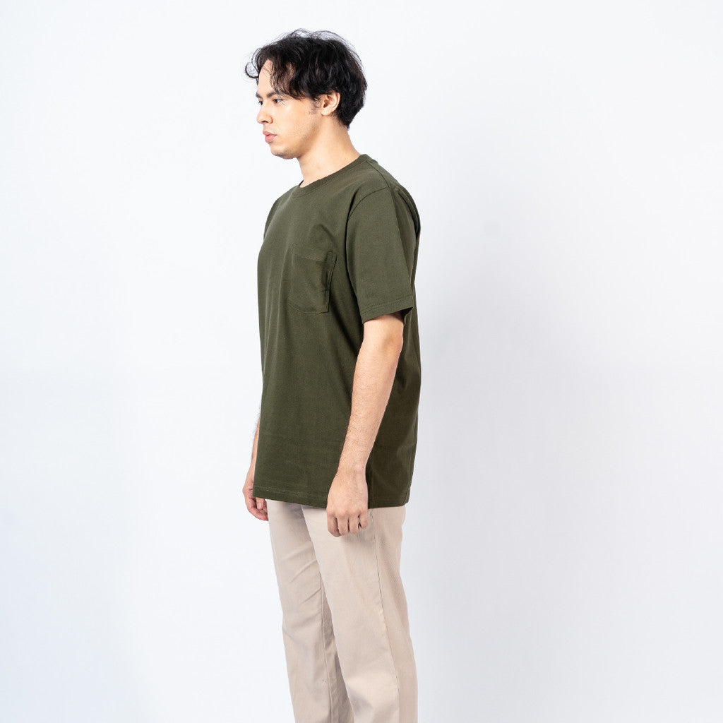 Erigo T-Shirt Oversize Pocket Keenan Olive - Kaos Oversize Unisex