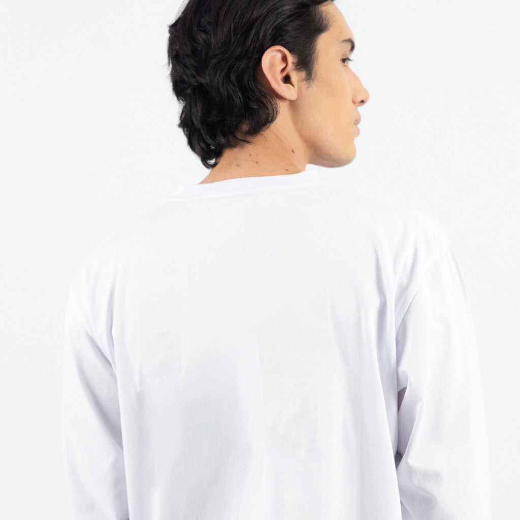 Erigo T-Shirt Long Sleeve Oversize Maggie White - Kaos Lengan Panjang Unisex