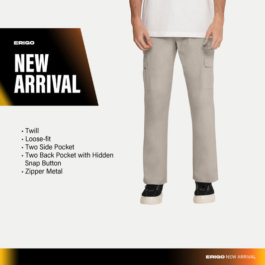 Erigo Cargo Pants Breckan Khaki - Celana Panjang Cargo Unisex