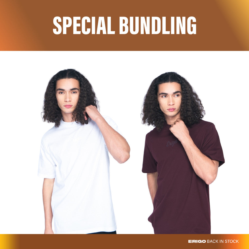 Erigo Paket Hemat T-Shirt Oversize Delvin White + Durland Andora Unisex