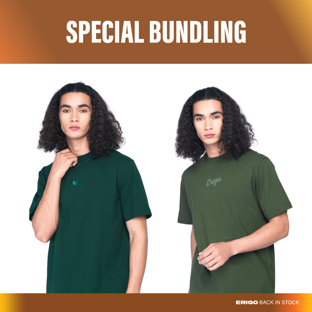 Erigo Paket Hemat T-Shirt Oversize Dante Green + Dabeat Olive Unisex