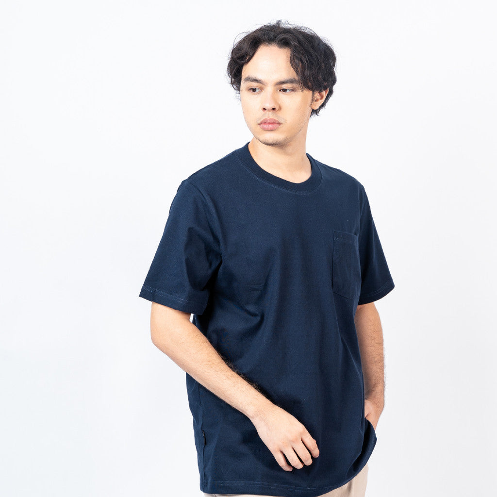 Erigo T-Shirt Oversize Pocket Kelwin Navy - Kaos Oversize Unisex