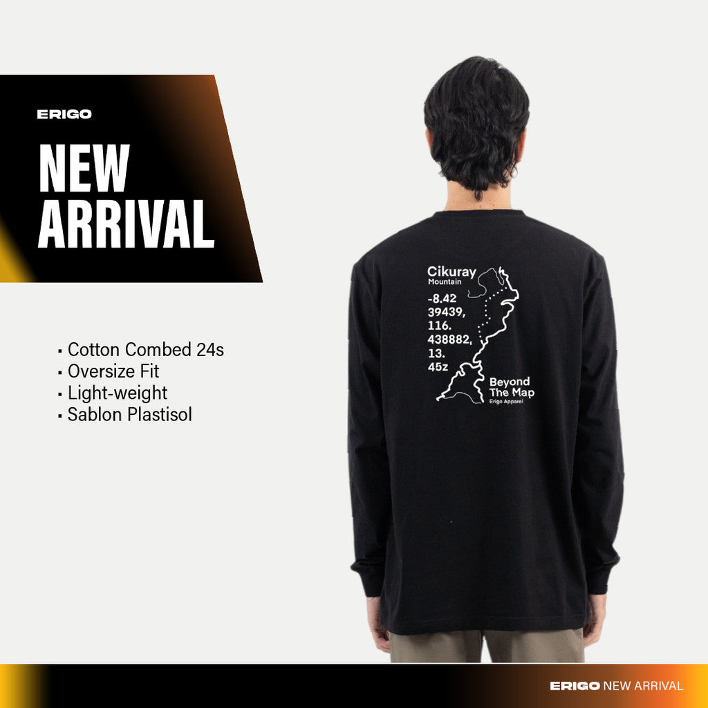 Erigo T-Shirt Long Sleeve Oversize Molly Black - Kaos Lengan Panjang Unisex