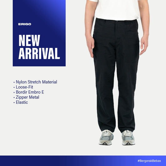 Erigo Cargo Pants Ut Savier Black - Celana Panjang Cargo Unisex