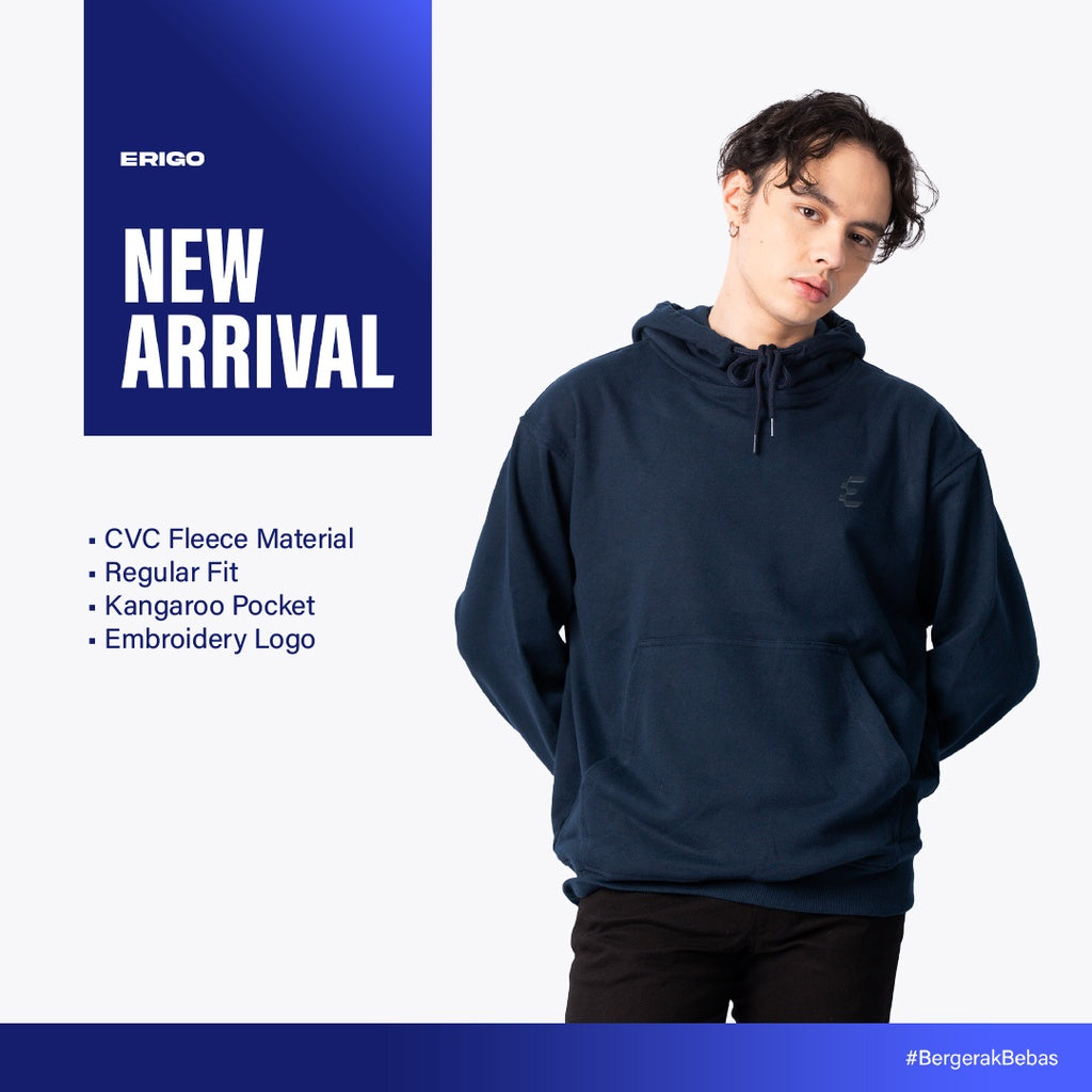 Erigo Hoodie Embro Niven Navy - Jaket Hoodie Unisex