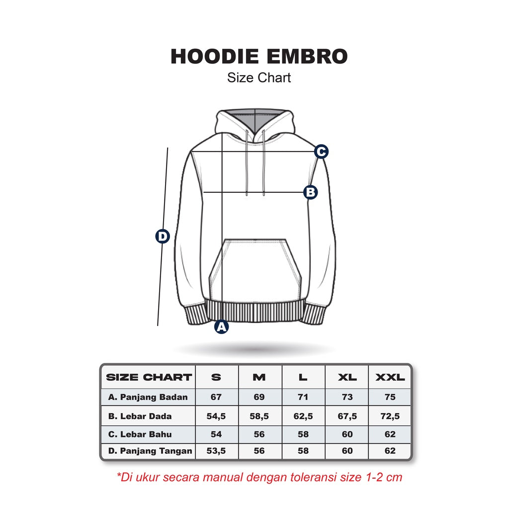 Erigo Hoodie Embro Nolen Maroon - Jaket Hoodie Unisex
