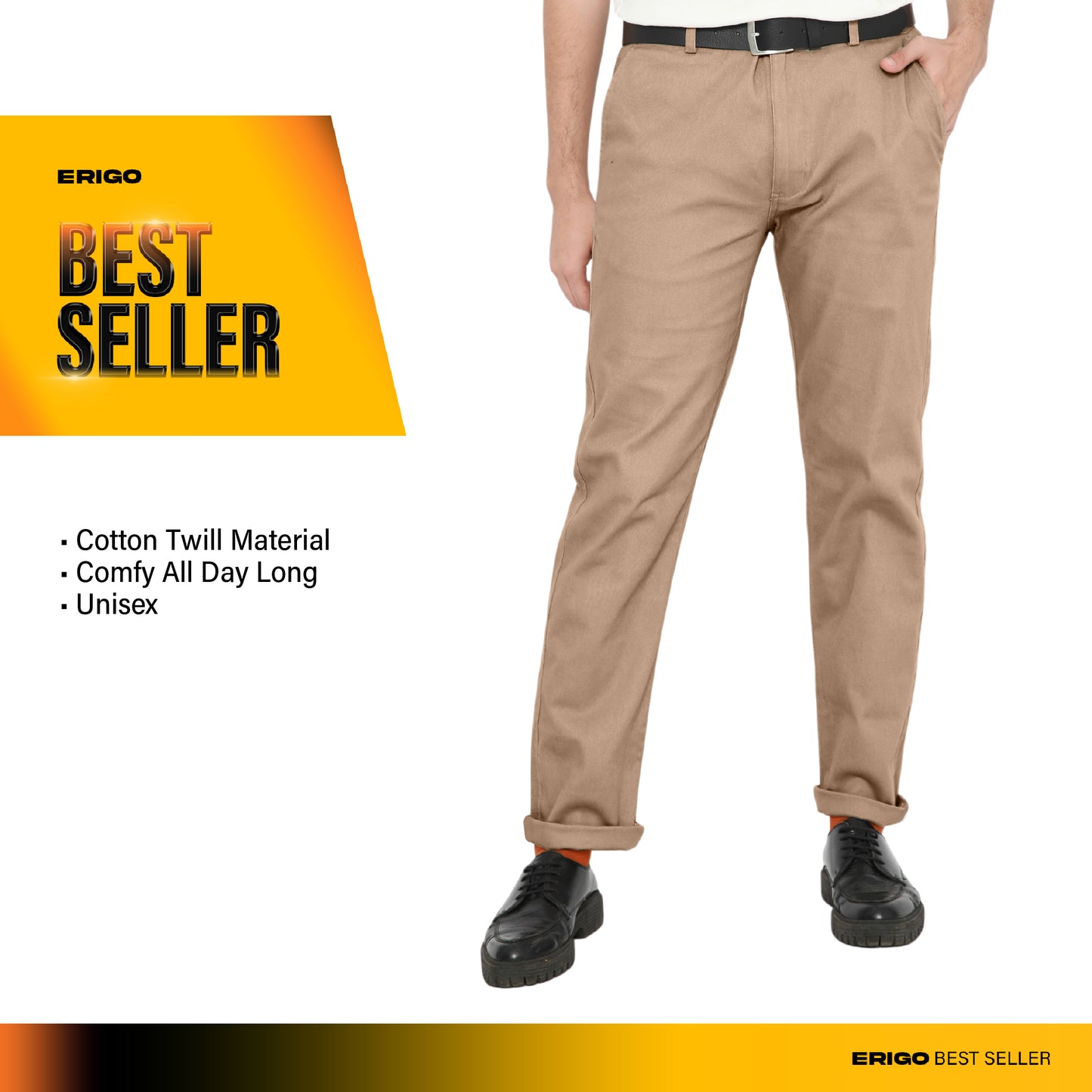 Erigo Chino Pants Zander Light Brown Unisex